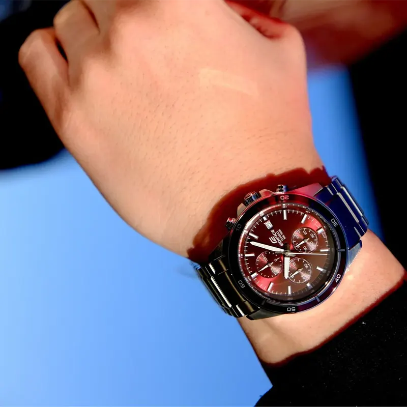 Casio Edifice Chronograph Red Dial Men's Watch-  EFR-526D-3AV